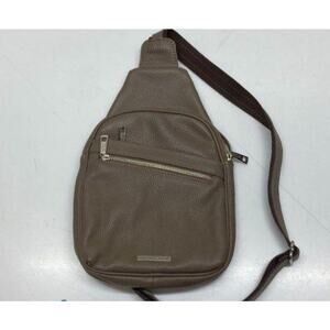 TUSCANY EUC TAUPE ALBERT SOFT LEATHER CROSSBODY BAG